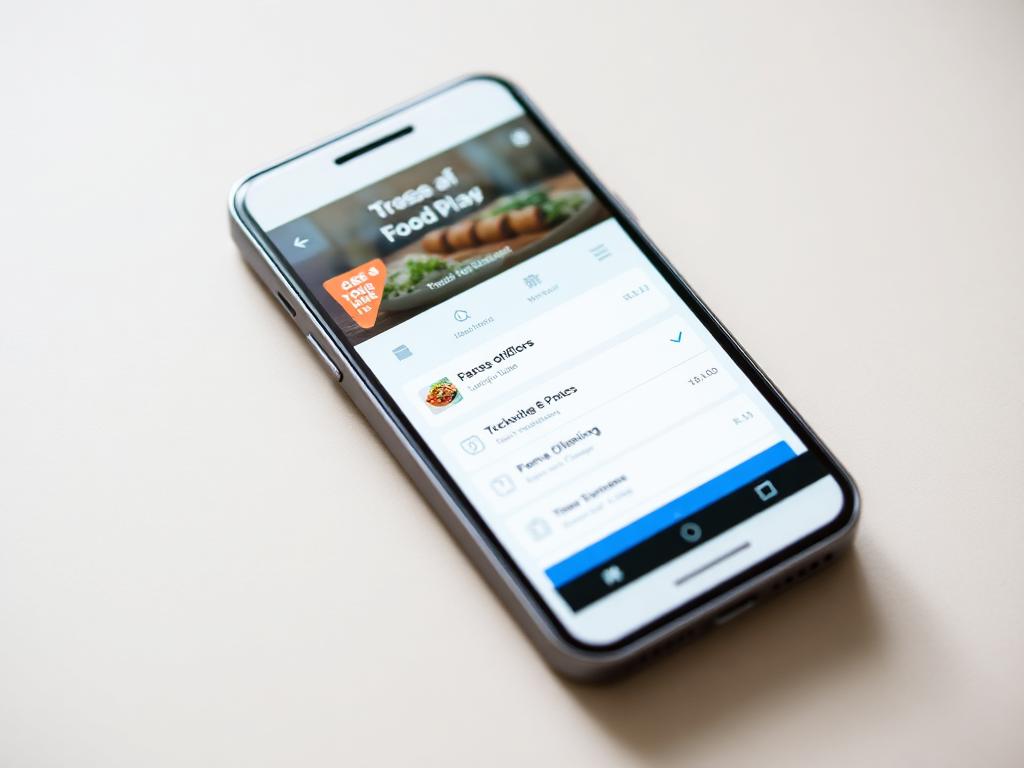 Smartphone showing food delivery app interface with tipping options