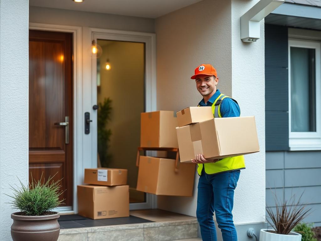 Food delivery driver delivering DoorDash Uber Eats order to door - how much to tip delivery drivers
